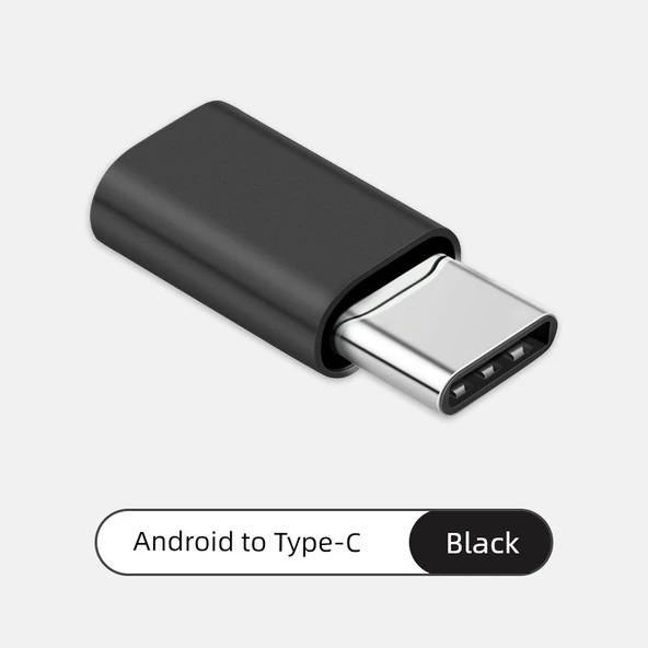 Çoklu Arayüz USB Adaptörü - Android - Type-C Siyah Alaşım