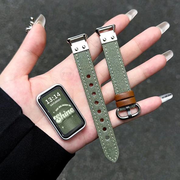 Huawei Bileklik 10/10NFC Denim Kordon - Vintage Mavi