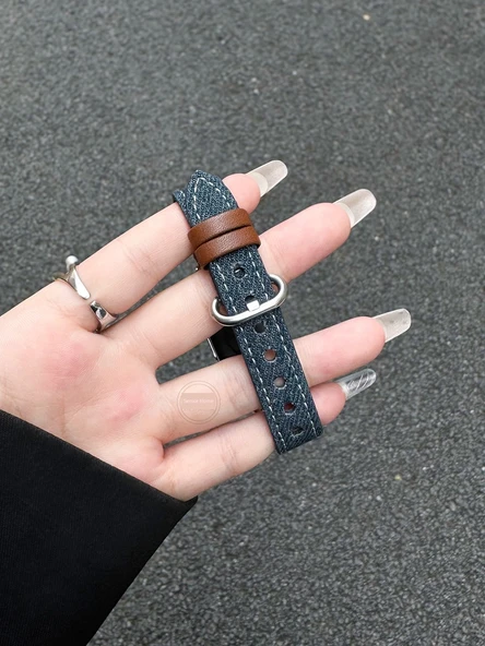 Huawei Bileklik 8/8nfc Denim Kordon - Açık Mavi - Resim 11