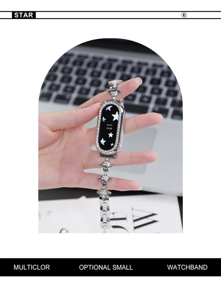 Huawei Bileklik 8/9/10 için Metal Saturn Kordon - Altın - Resim 11