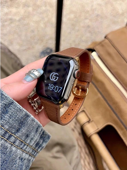 Xiaomi Bracelet 8pro Kahve Kahverengi Deri Kordon ve Ekran Koruyucu Film - 3