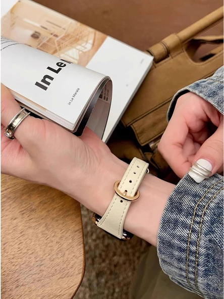 Xiaomi Bracelet 8pro Kahve Kahverengi Deri Kordon ve Ekran Koruyucu Film - 5
