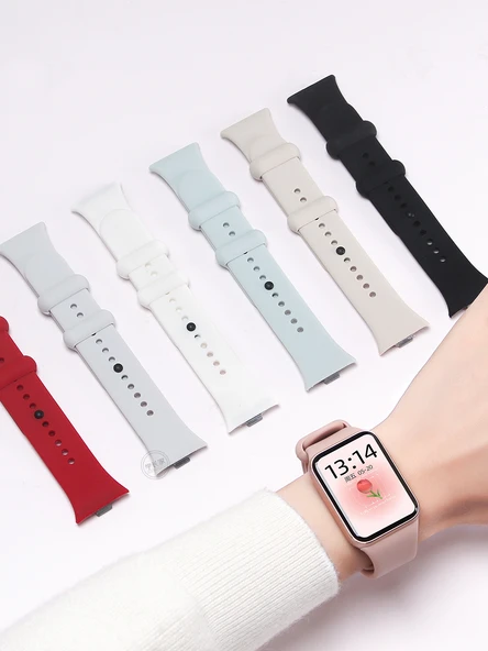 Xiaomi Bracelet 8 Pro Silikon Kordon - Kayısı Rengi - 6