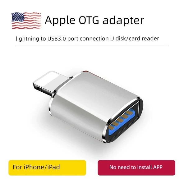 Lightning USB Flash Sürücü OTG Adaptörü - Altın - 2