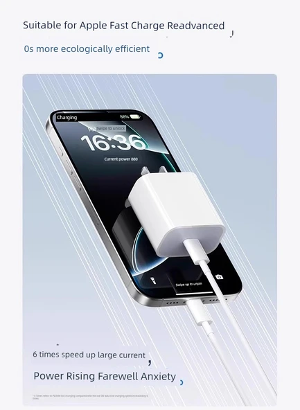 iPhone 8-14 için 45W PD Hızlı Şarj Lightning Kablosu - 1.5 Metre - 10