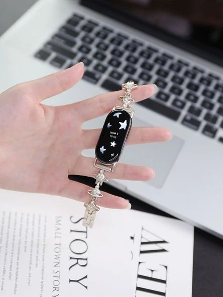 Xiaomi Bileklik 9 (NFC) için Metal Saturn Kordon - Yıldız Renkli