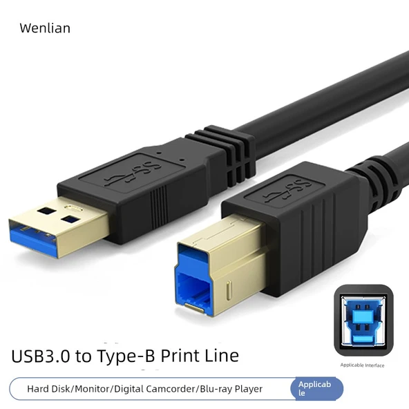 USB 3.0 A'dan B'ye Yazıcı Kablosu - 0.6 Metre