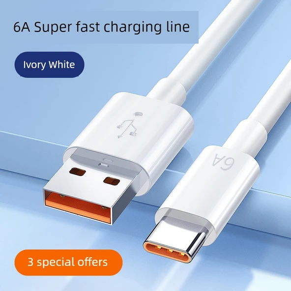 Type-C Hızlı Şarj Data Kablosu 120W 100W 2m - Üç Adet USB-A Arayüzü