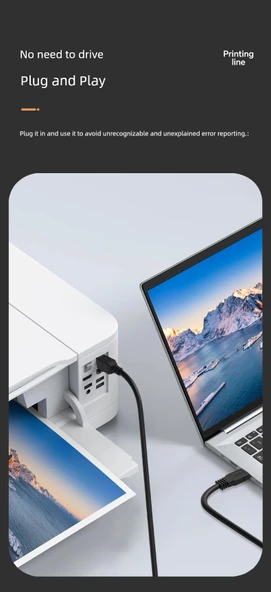 USB 3.0 A'dan B'ye Yazıcı Kablosu - 0.6 Metre - 11
