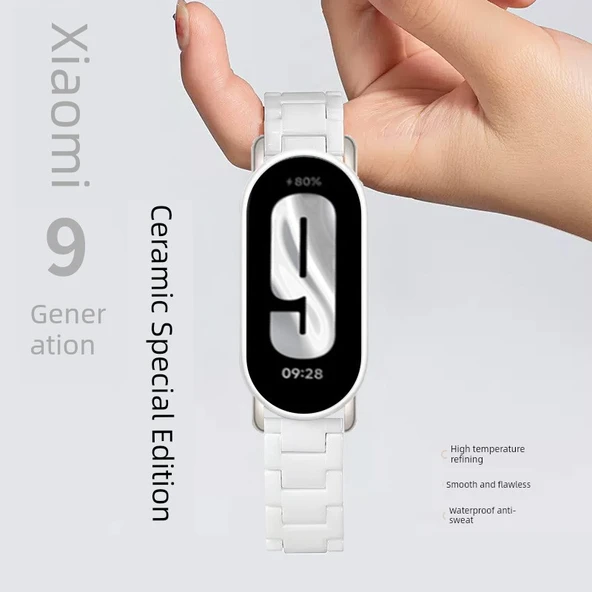 Xiaomi Mi Band 9 Seramik Kordon - Beş Boncuklu Seramik Siyah (Özel Versiyon) - 2