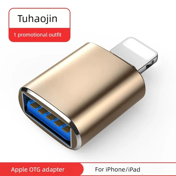 Lightning USB Flash Sürücü OTG Adaptörü - Altın