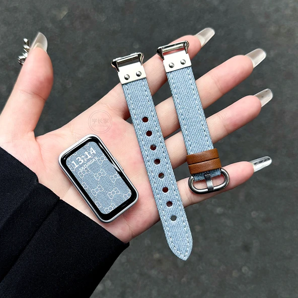 Huawei Bileklik 6/6pro Denim Kordon - Açık Mavi
