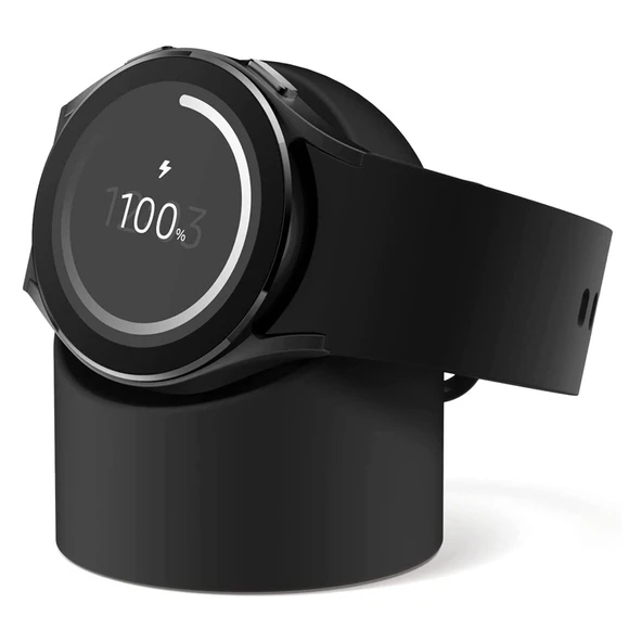 Samsung Watch 6/6 Classic için Silikon Şarj Standı - Siyah