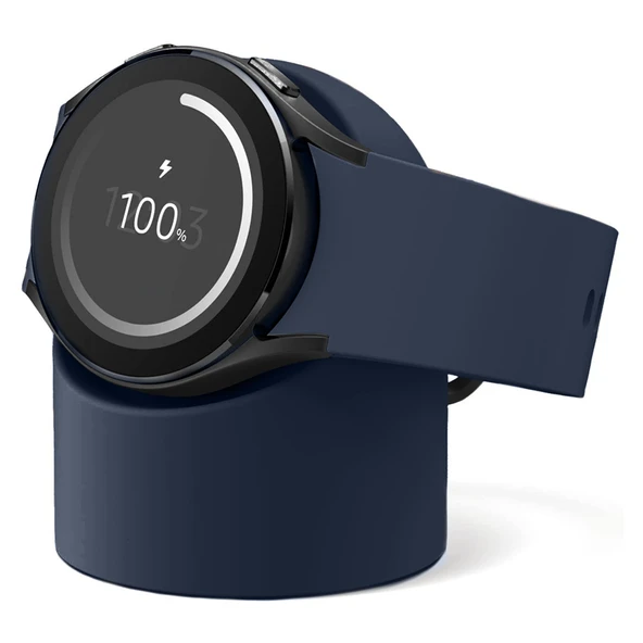 Samsung Watch 6/6 Classic için Silikon Şarj Standı - Gece Mavisi