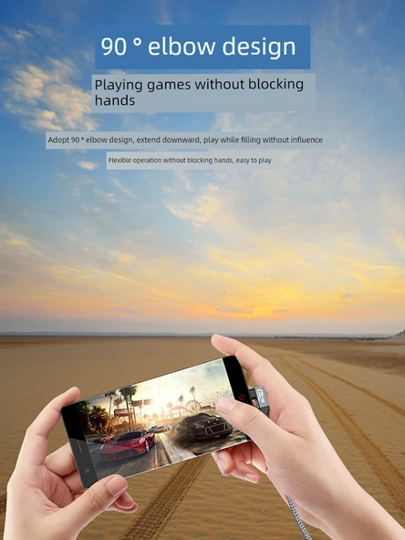 240W Type-C Data Kablosu - 0.5m - Düzden Üç Boyutlu Bükümlü - Resim 5