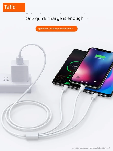 Üçlü USB 2.0 Data Kablosu - 2 Metre - Beyaz (Tekli Paket) - 6