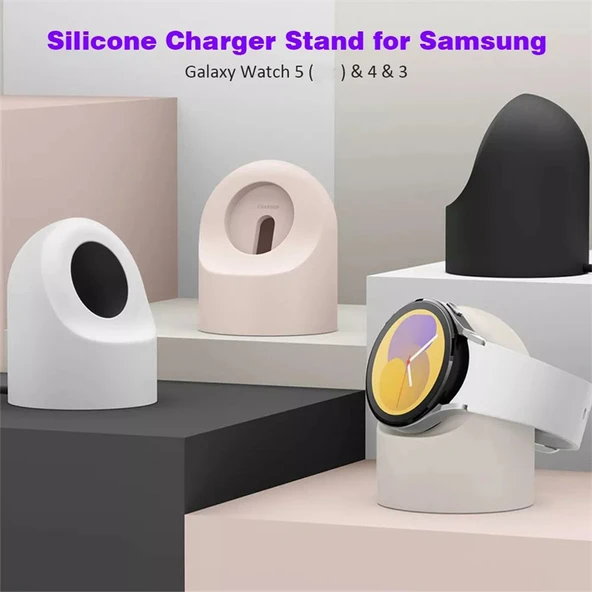 Samsung Watch 7/FE/Ultra için Silikon Şarj Standı - Gece Mavisi - 3