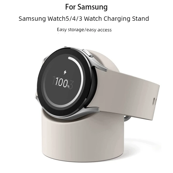 Samsung Watch 5 40/44mm için Silikon Şarj Standı - Pembe - 2