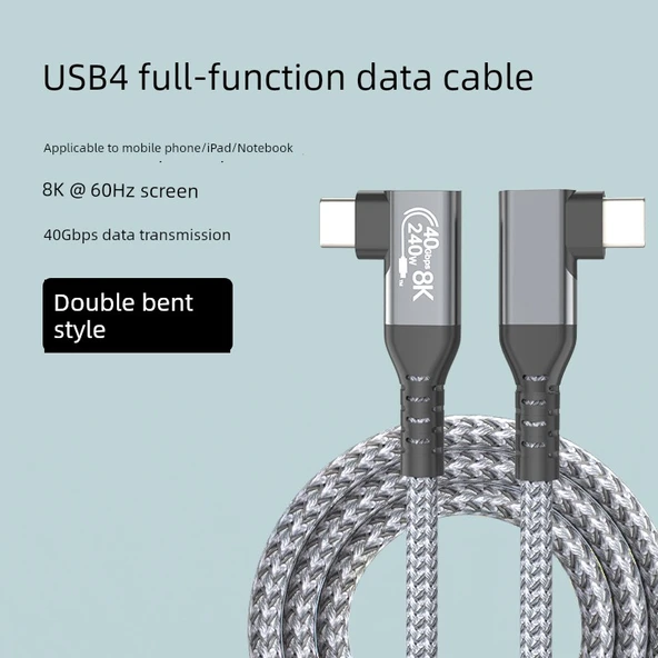 240W Type-C Data Kablosu - 1.5m - Çift Bükümlü