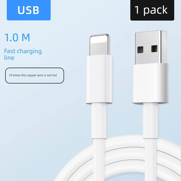 Apple 8 Plus için USB Lightning Şarj Kablosu - 1M