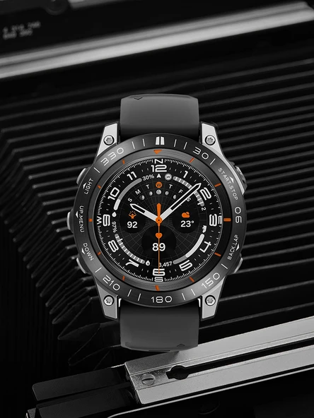 Garmin Fenix 5/5 Plus Uyumlu Gümüş Çerçeveli Siyah Yazılı Havacılık Alaşımlı Metal Halka ve 5 Adet Siyah Toz Tıkacı - 4