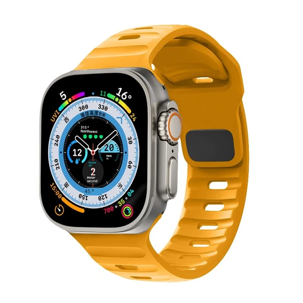 Apple Watch 38/40/41mm Silikon Spor Kordon - Limon Sarısı