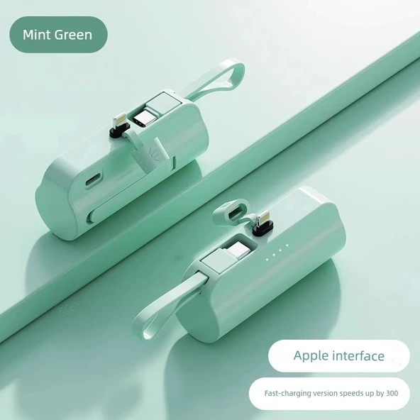 10000mAh Hızlı Şarj Taşınabilir Powerbank - Yeşil (Apple + Type-C/Huawei) - Resim 4