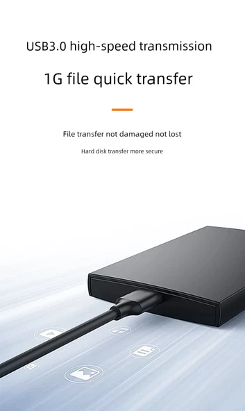 USB 3.0 Yüksek Hızlı Data Kablosu - 0.5m, USB Plastik Kılıf - 7