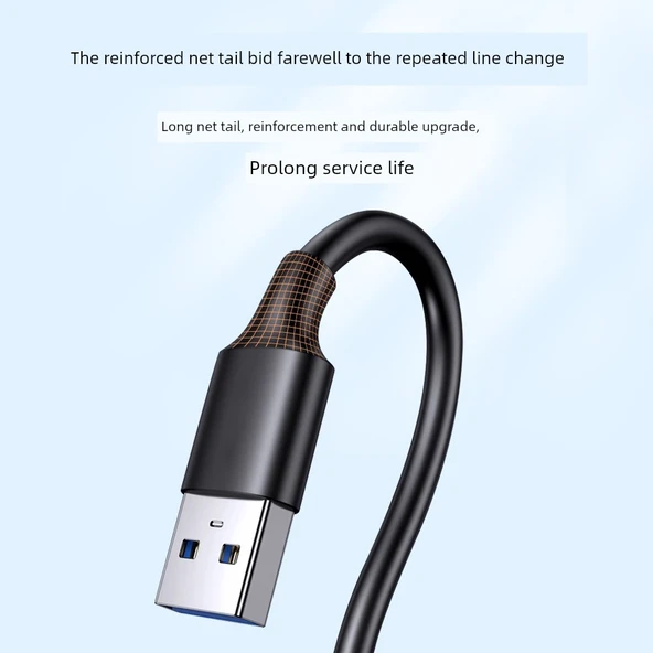 USB 3.0 Yüksek Hızlı Data Kablosu - 0.5m, USB Plastik Kılıf - 5