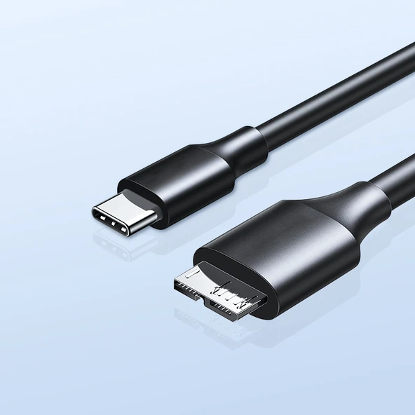 USB 3.0 Yüksek Hızlı Data Kablosu - 0.5m, Type-C Plastik Kılıf