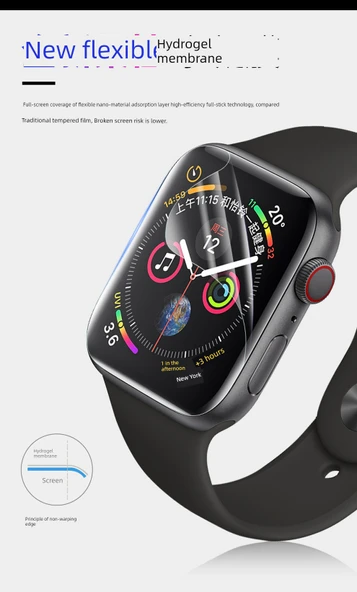 Apple Watch 42mm (1-3 Gen) Hidrojel Ekran Koruyucu Film - 2 Adet - 8