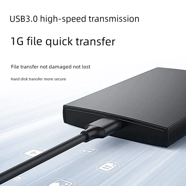 USB 3.0 Yüksek Hızlı Data Kablosu - 0.5m, Type-C Plastik Kılıf - 3
