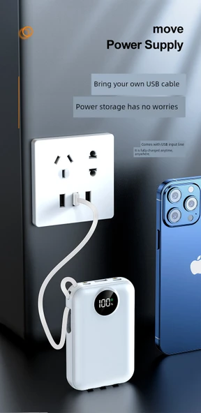30000mAh Taşınabilir Powerbank - Top Sürüm 100W Süper Hızlı Şarj - Pembe Siyah Kedi - 2