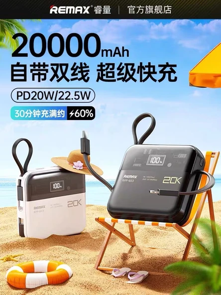 10000mAh Taşınabilir Şarj Aleti - Çift Yönlü Hızlı Şarj - Beyaz - 2