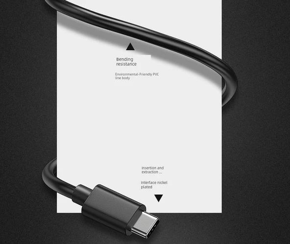 Type-C USB 3.1 Uzatma Kablosu - 0.5m - 16 Çekirdek - 10GPBS - 11