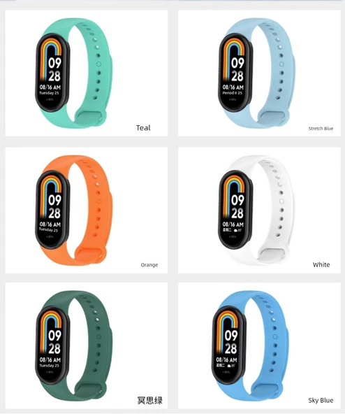 Xiaomi Mi Band 8 Kırmızı Silikon Kordon - 10