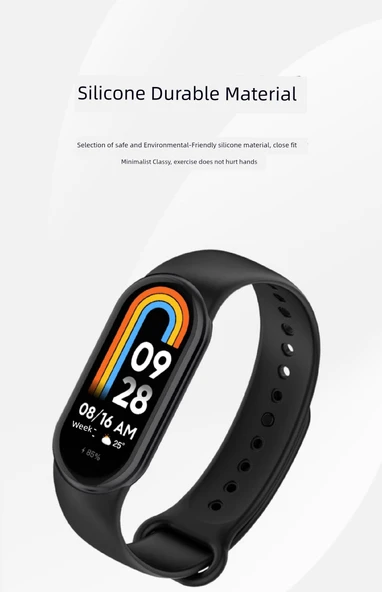 Xiaomi Mi Band 8 Kırmızı Silikon Kordon - 9
