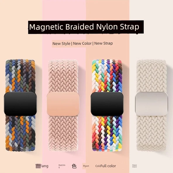 Redmi Watch 5 Active Mıknatıslı Tokalı Naylon Örgü Kordon - Böğürtlen - 3