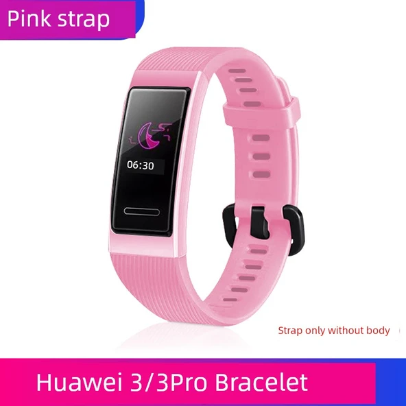 Huawei Honor Bileklik 3/3Pro/4Pro Uyumlu Pembe Silikon Kordon