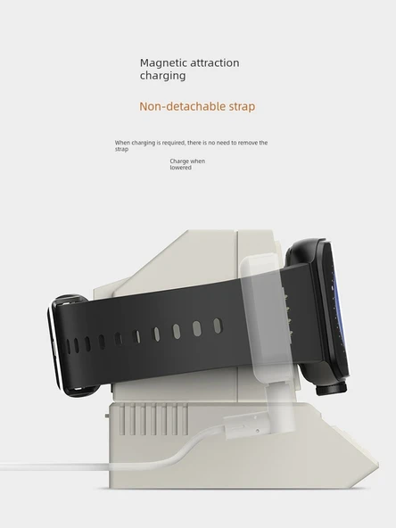 Taşınabilir Manyetik Saat Şarj Standı - Siyah - OPPO Watch X, 4pro, One Plus Watch 2, 3, 3Pro, SE - 5
