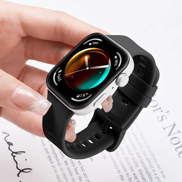 Huawei Watch Fit / Fit New Resmi Silikon Kordon - Siyah