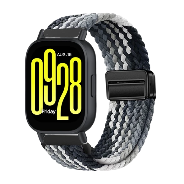 Redmi Watch 5 Lite Mıknatıslı Tokalı Naylon Örgü Kordon - Koyu Renk