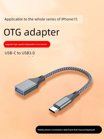 USB-C - USB 3.0 OTG Adaptör - Açık Gri - Yüksek Hızlı - 2