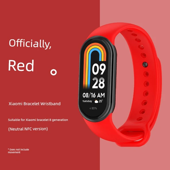 Xiaomi Mi Band 8 Kırmızı Silikon Kordon