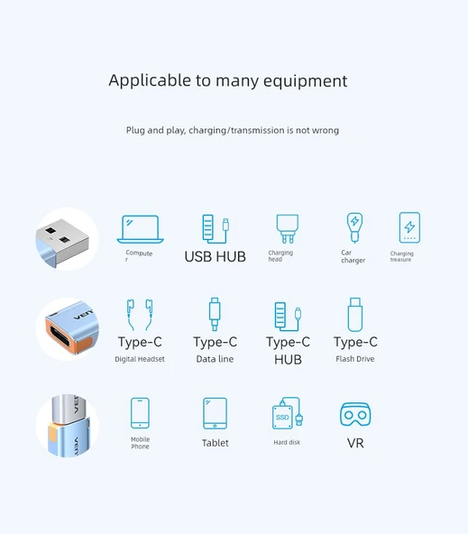 USB - Type-C 2.0 OTG Adaptör - Mini Kompakt (480Mbps) - 8