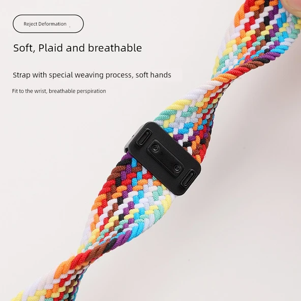 Redmi Watch 5 Active Mıknatıslı Tokalı Naylon Örgü Kordon - Böğürtlen - 5