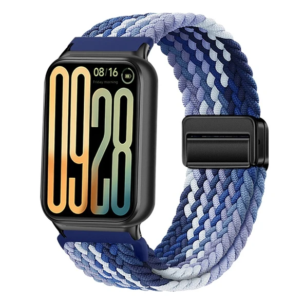Redmi Watch 5 Lite Mıknatıslı Tokalı Naylon Örgü Kordon - Böğürtlen