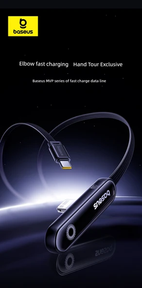 Type-C Lightning Dirsekli Oyun Data Kablosu - 1 Metre - Siyah - 2.4A - 7