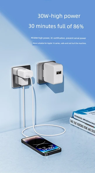 30W GaN PD Hızlı Şarj Aleti - Mor - 8