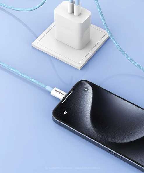 100W 1m USB Type-C - Type-C Şarj Kablosu - Gri Örgülü - 7